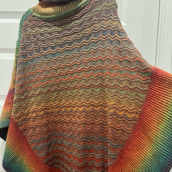 Soft Surroundings Vibrant Wave Turtleneck Sweater/Poncho - Picture 7 of 7